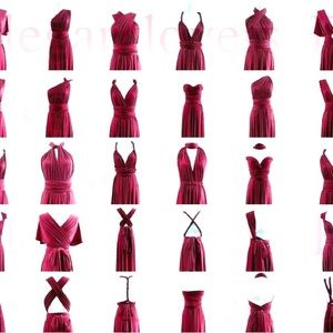 A wine colored infinity bridesmaid dress
